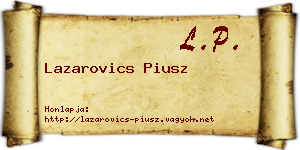 Lazarovics Piusz névjegykártya